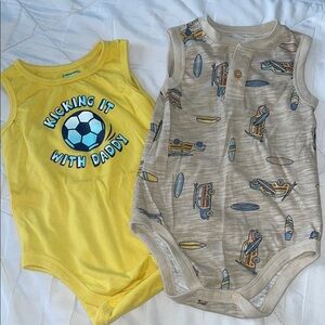 Garanimals Yellow and Tan Bodysuits with Playful Designs
